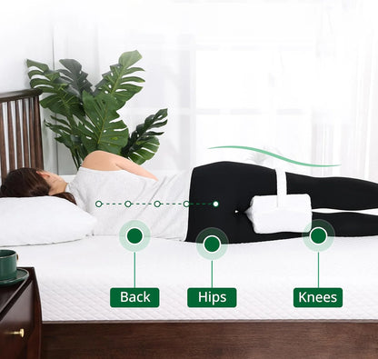 AlignRest - Ergonomic Memory Foam Knee Pillow for Side Sleepers.