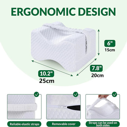 AlignRest - Ergonomic Memory Foam Knee Pillow for Side Sleepers.